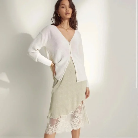 Aritzia Wilfred Sonnet Skirt in Birch/Marsh Green - Picture 2 of 6